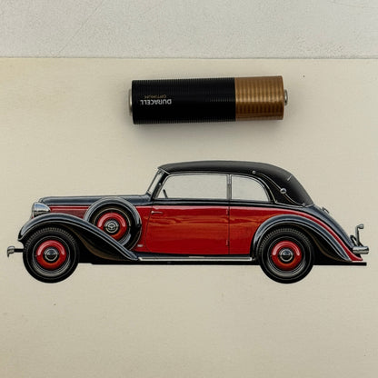 1936 Adler Diplomat Cabriolet Car Illustration Art Drawing Vintage Miniature