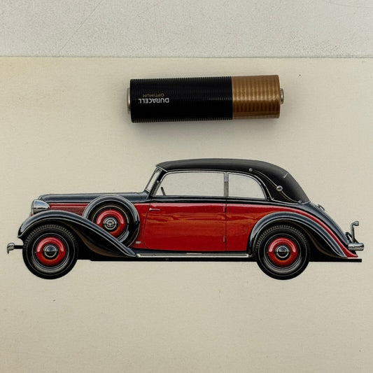 1936 Adler Diplomat Cabriolet Car Illustration Art Drawing Vintage Miniature