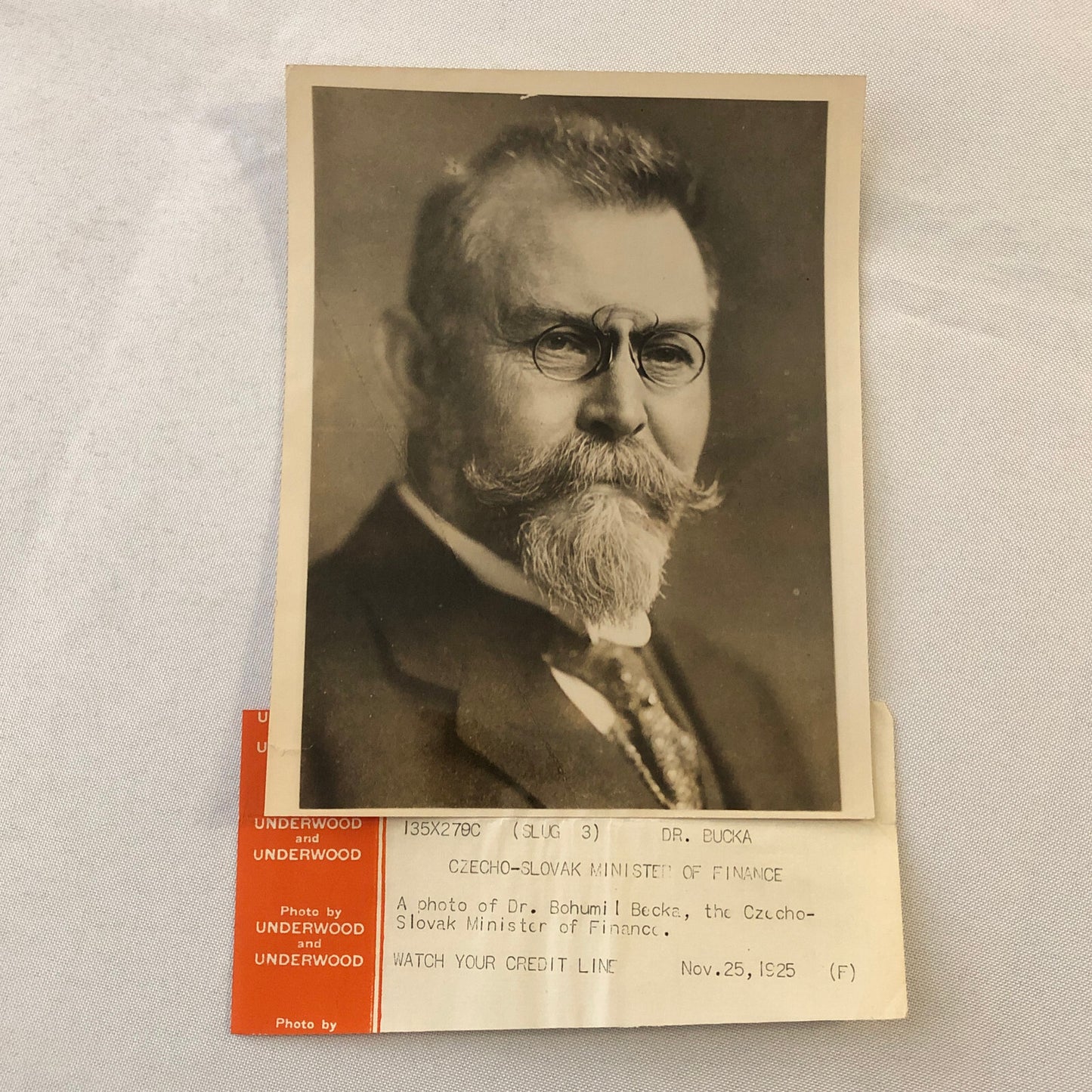 Vintage Press Photo Photograph Czechoslovakia Minister of Finance 1925 Portrait