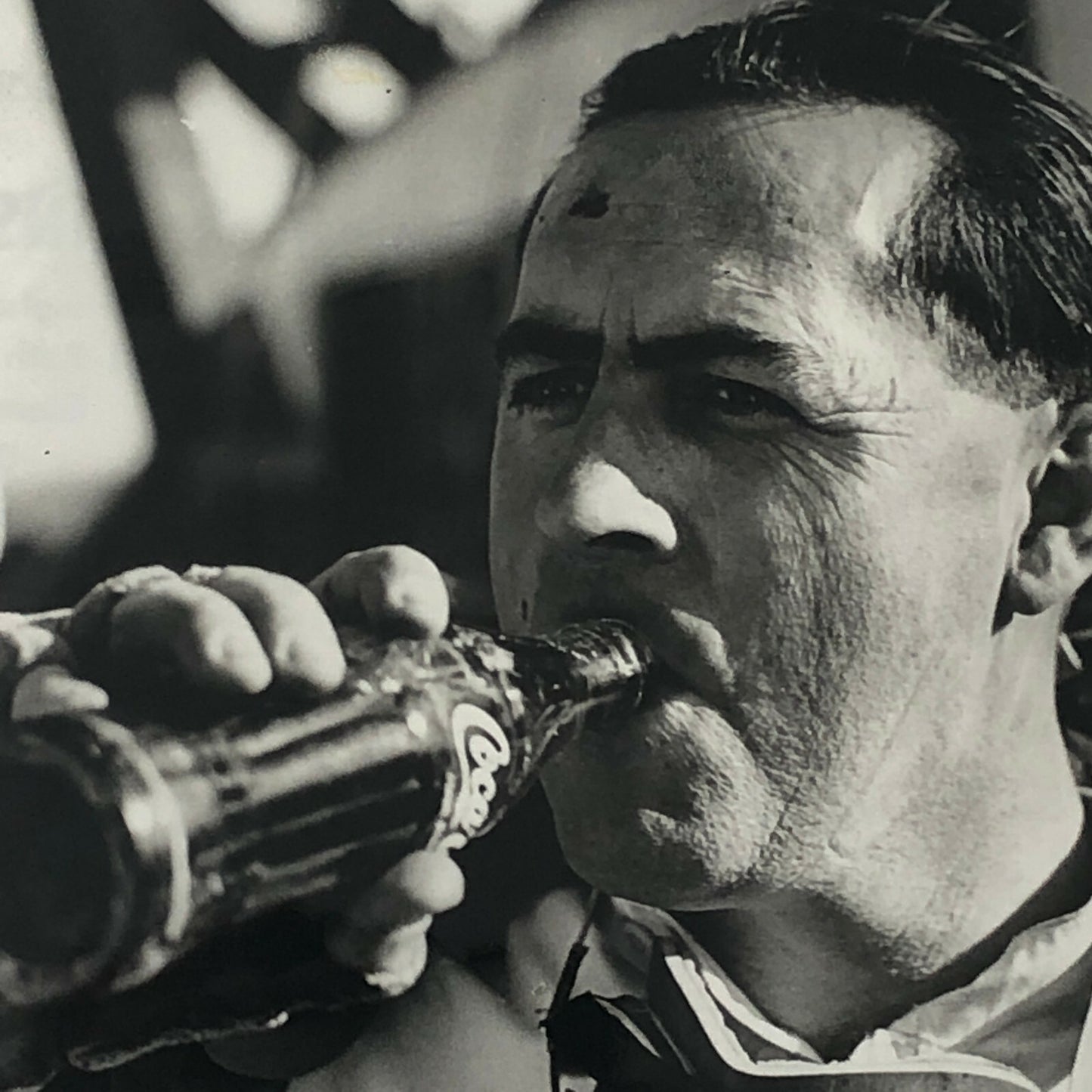 Vintage Racing Photo Photograph Jack Brabham Drinking Coca Cola Coke 1960
