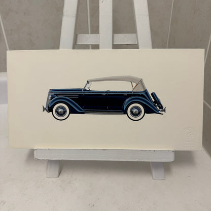 1936 Ford Type 750 Phaeton Car Illustration Art Drawing Hand Drawn Robert Preis