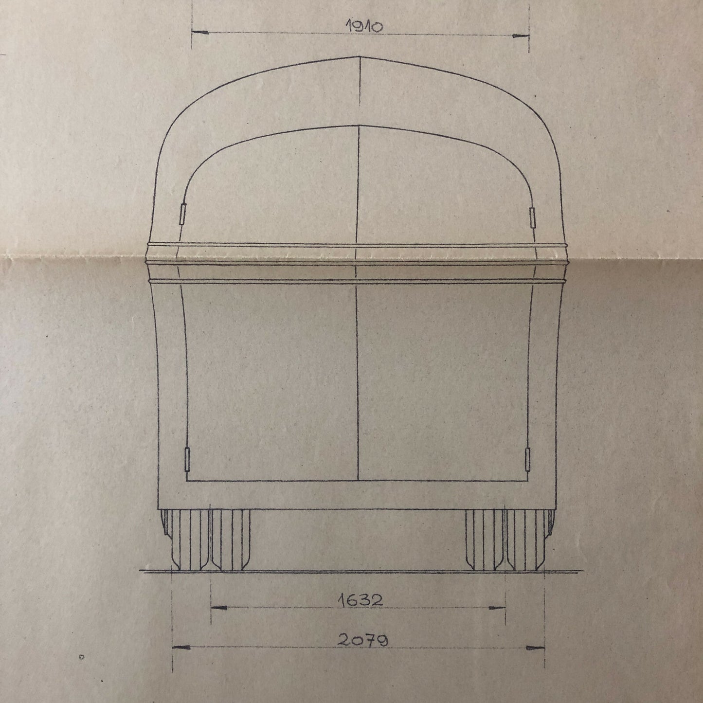 1936 Coachbuilder Bus Design Blueprint Rendering Blue Print Coach Truck 