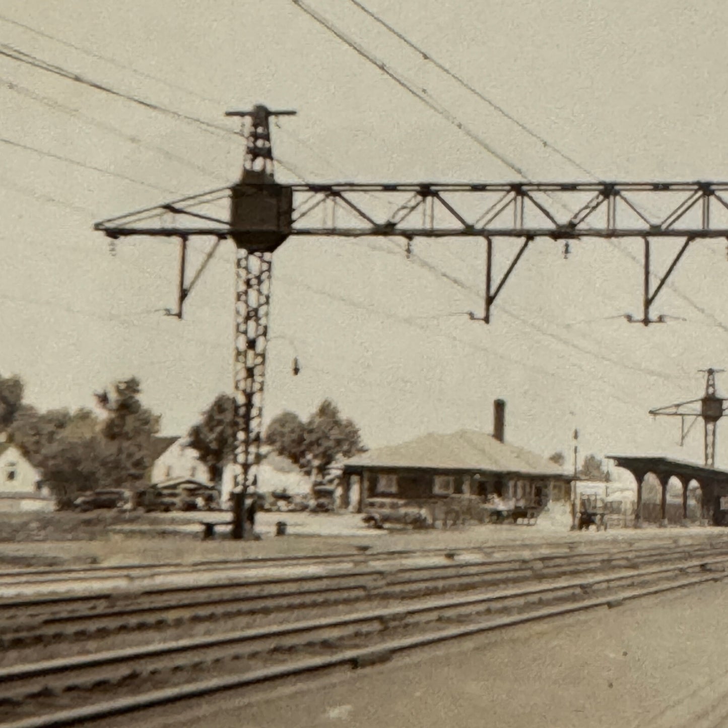 Vintage Train Track Photo Photograph Railroad Railway Rail Yard