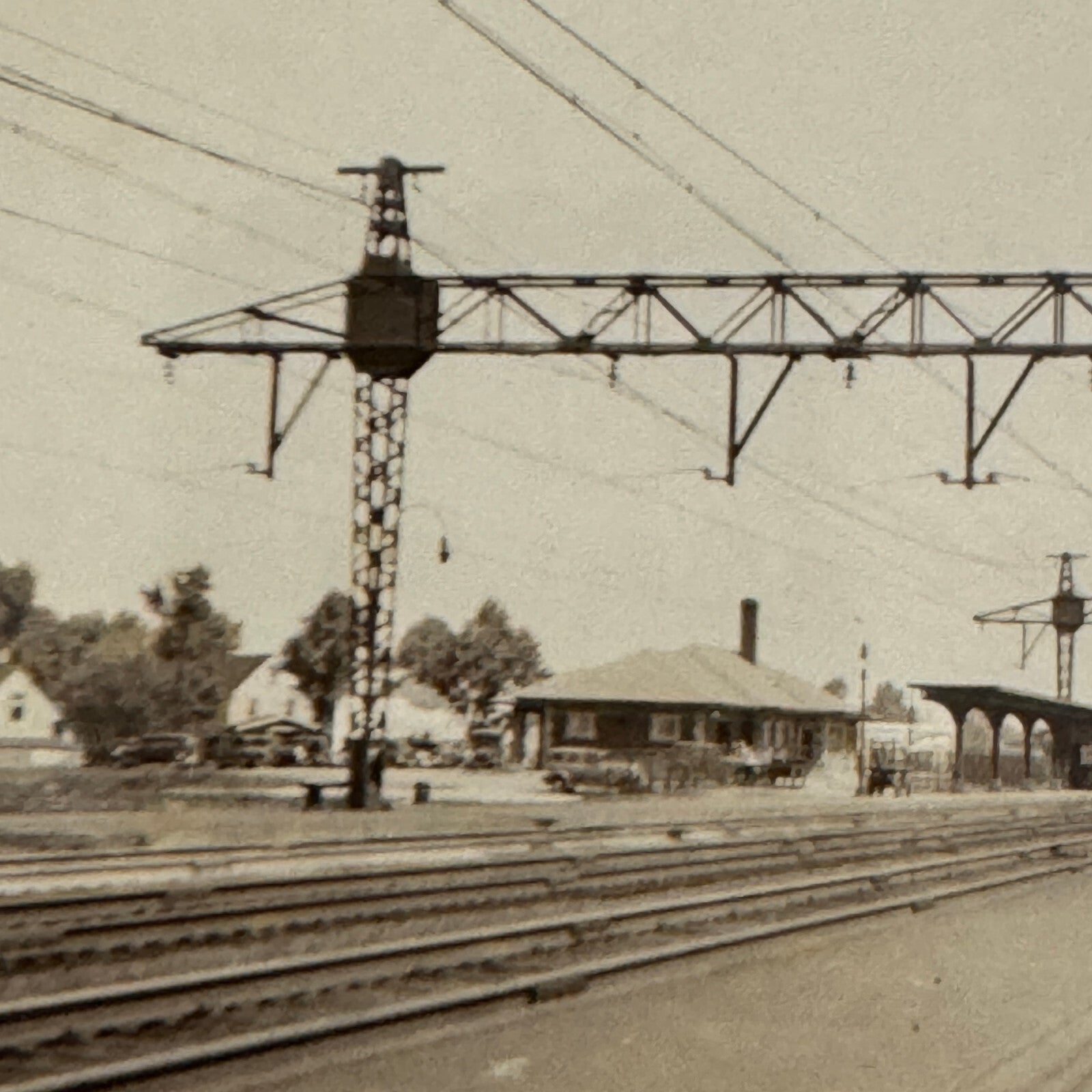 Vintage Train Track Photo Photograph Railroad Railway Rail Yard