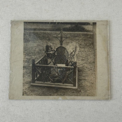 Antique Glass Plate Lantern Slide Quentin Roosevelt  Grave Cemetery