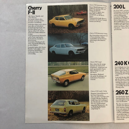 1977 Nissan Car Sales Brochure GERMAN TEXT 260Z 260 Z 200 Cherry 180 160 120 +