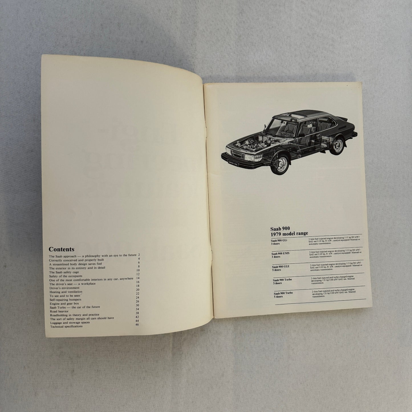 Saab 900 Engineering Features Book Brochure 1979 Saab 900 Turbo GLi EMS GLE