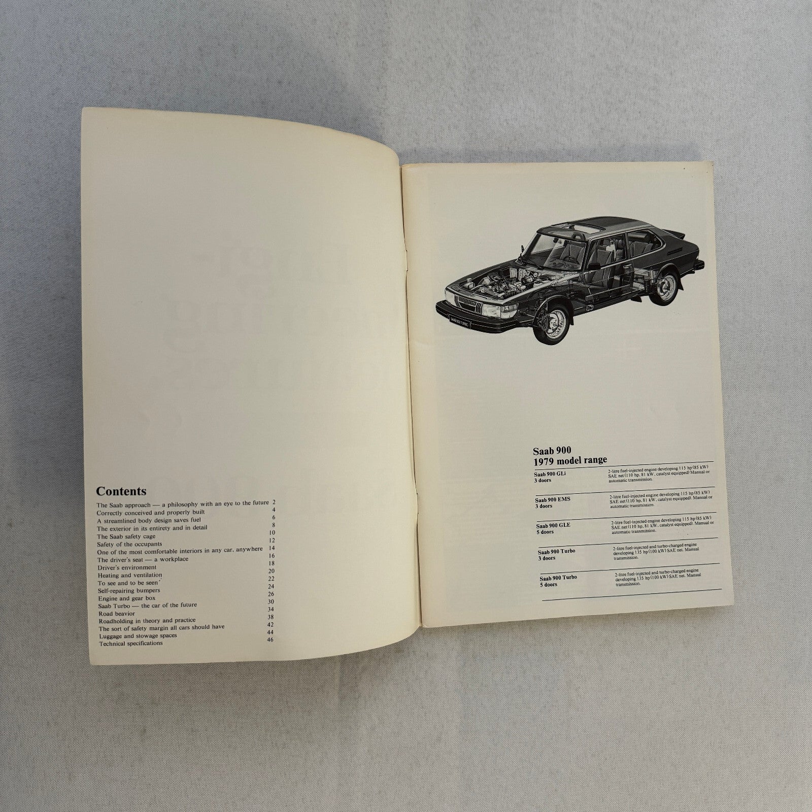 Saab 900 Engineering Features Book Brochure 1979 Saab 900 Turbo GLi EMS GLE