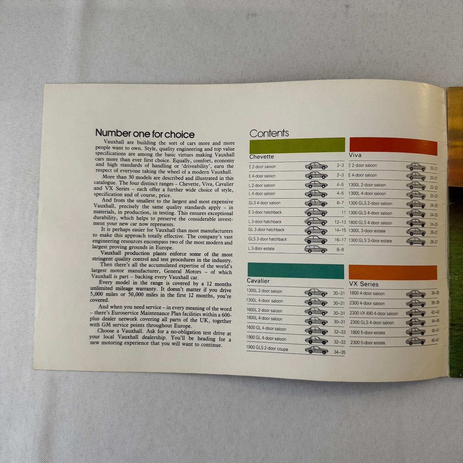 1978 Vauxhall Car Sales Brochure Catalog Chevette Viva Cavalier VX Series UK