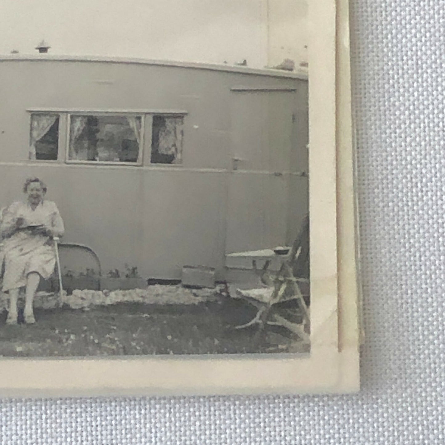 Vintage Photograph Lot of 3 - People in Camper Caravan Trailer Park 
