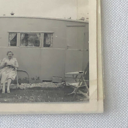 Vintage Photograph Lot of 3 - People in Camper Caravan Trailer Park 