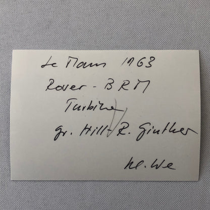 Vintage Racing Photo Photograph Rover BRM Turbine Car LeMans 1963 Graham Hill