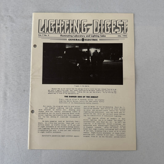 1943 General Electric Lighting Digest Newsletter Highway Lighting Ephemera
