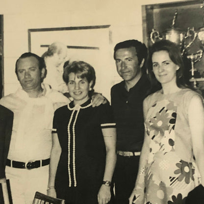 Vintage Juan Manuel Fangio Racing Driver Photo Photograph Print with Family ? 