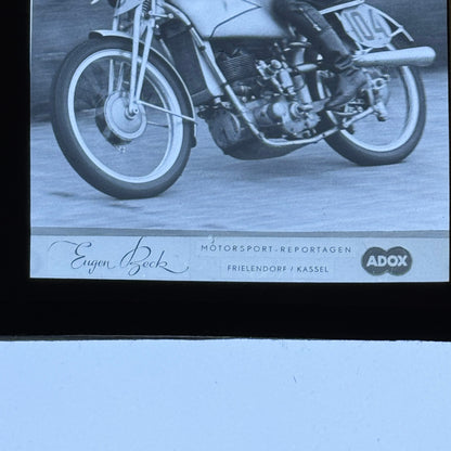 Antique Glass Plate Lantern Slide Motorcycle Racing Karl Lottes DKW German Bike