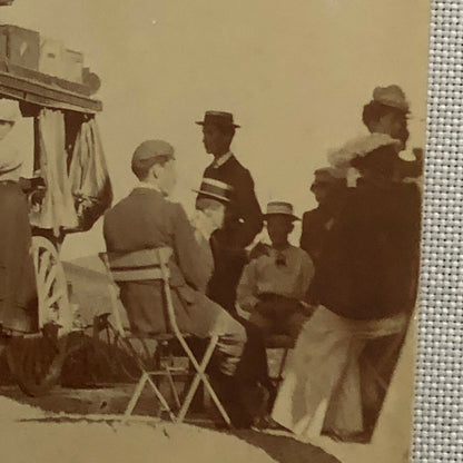Antique Photo Photograph Print Men and Women with Horse Drawn Wagon Italian ? 