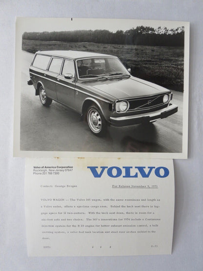 1974 Volvo Press Kit Brochure w/ Photos 164E 145 Station Wagon 144 142