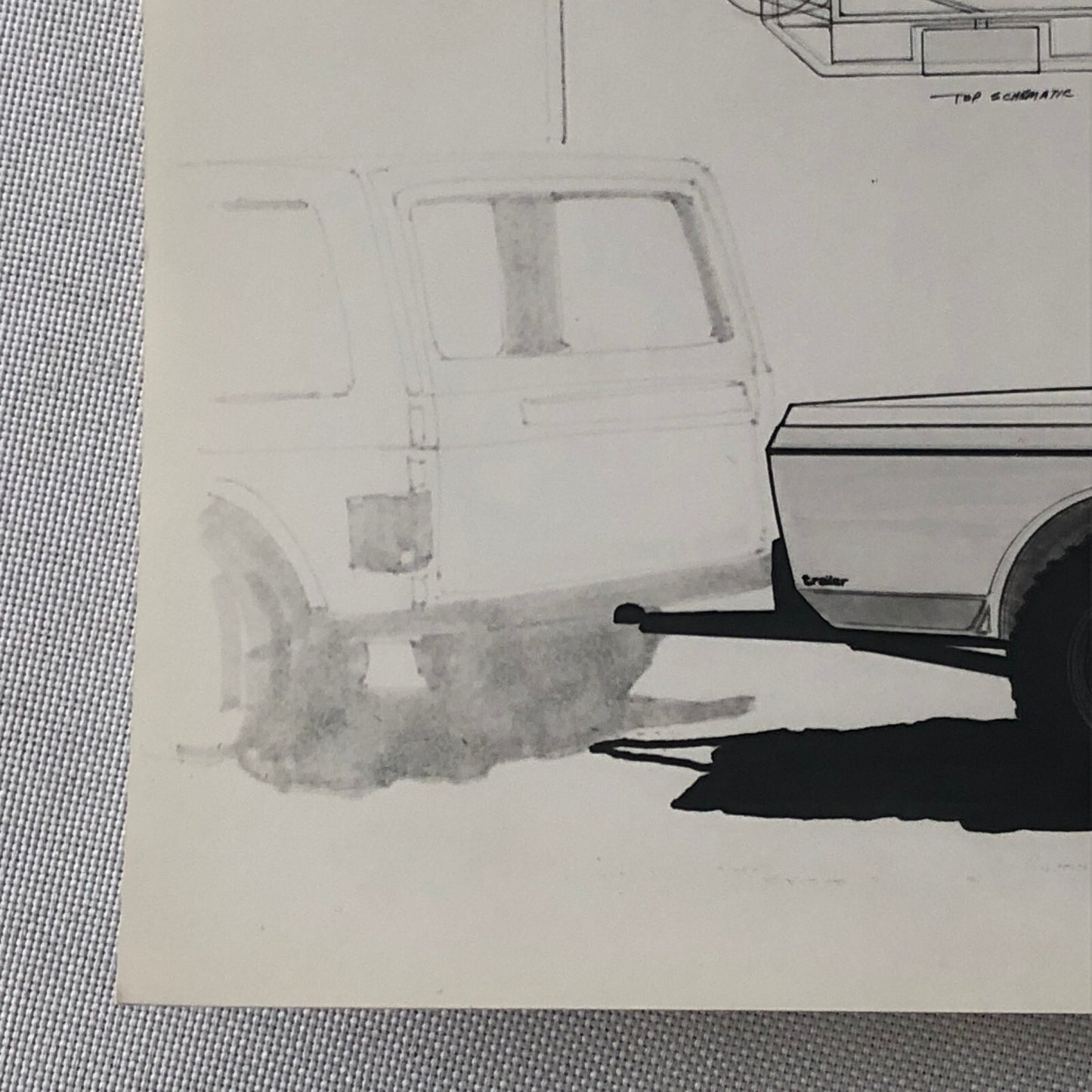 Vintage Product Design Photo Photograph of Illustration Travel Trailer