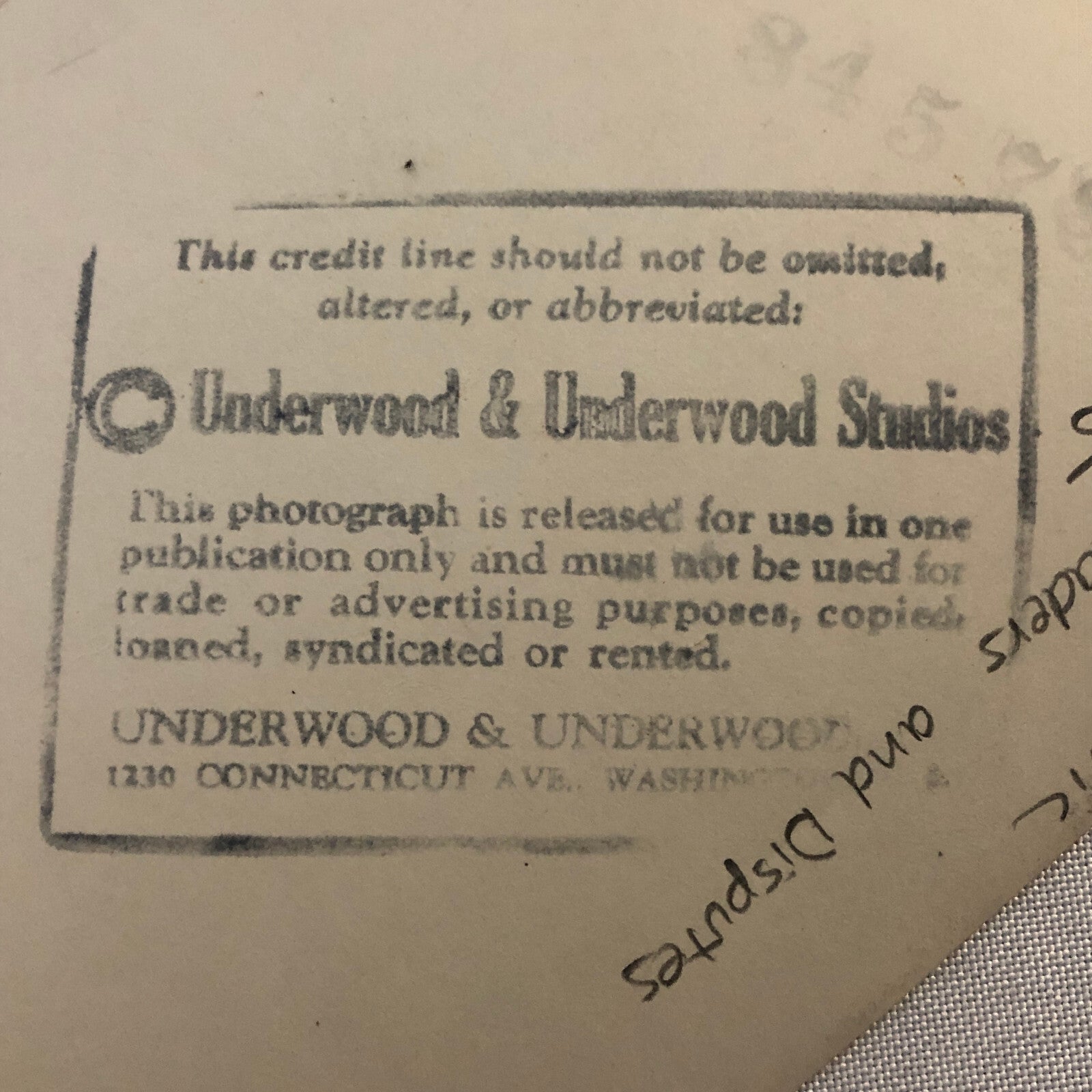 Press Photo Photograph Actors Union Leader Underwood & Underwood 1930s