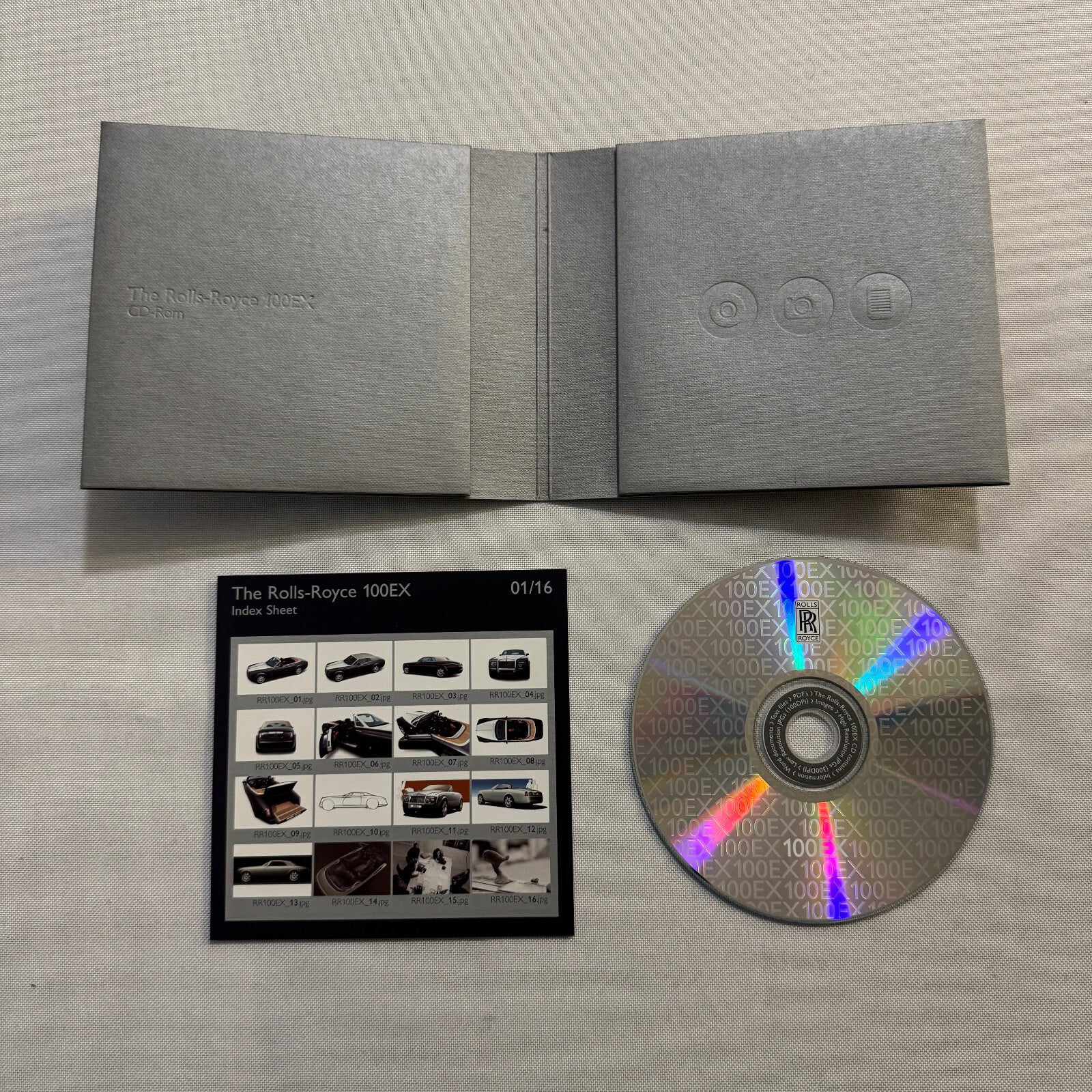 Rolls Royce 100EX Convertible Concept Car Press Kit Photo CD Hardbound German