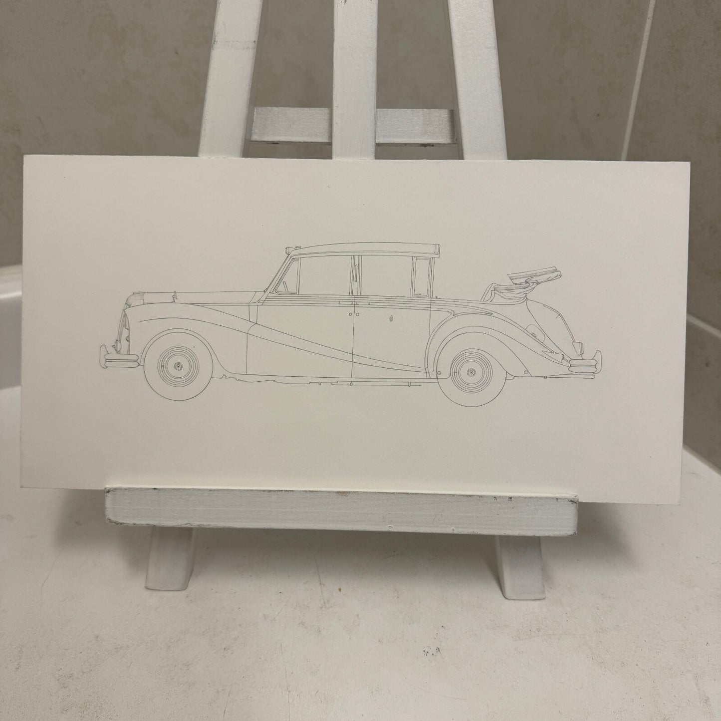 1957 Daimler DK400 Regina Landaulette Car Illustration Art Drawing Hand Drawn