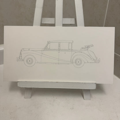 1957 Daimler DK400 Regina Landaulette Car Illustration Art Drawing Hand Drawn