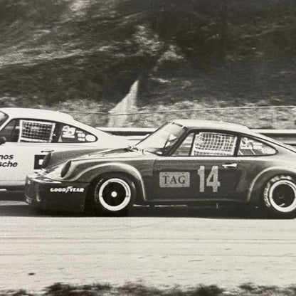 Porsche 911 Racing Photo Photograph 1975 Camel GT Al Holbert Peter Gregg 1975