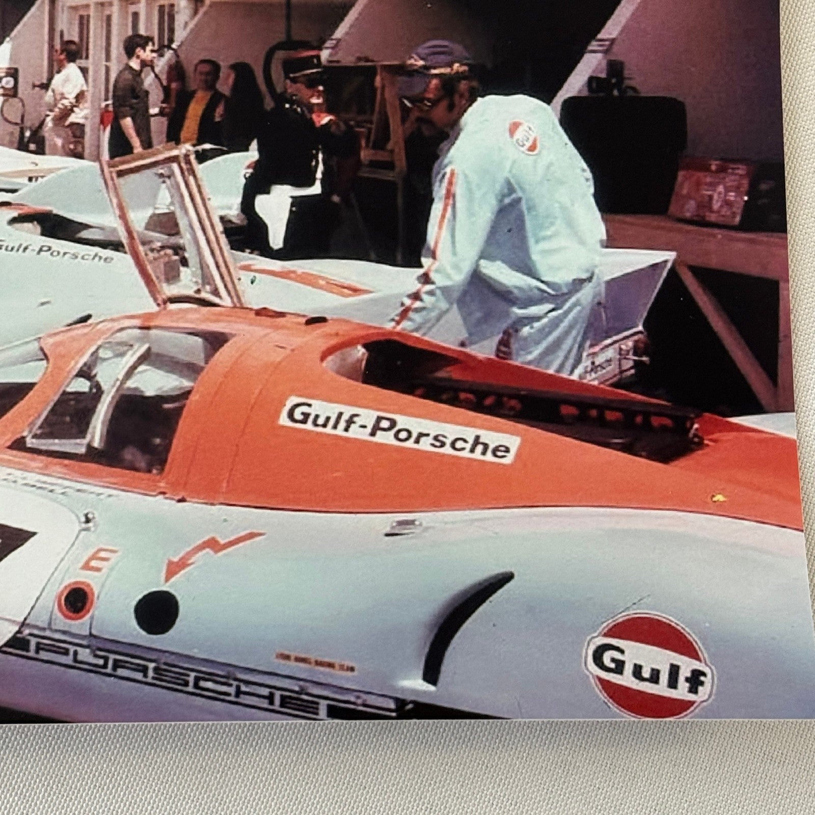 1971 LeMans Racing Photo Photograph Gulf Racing Porsche 917 Photo MODERN PRINT