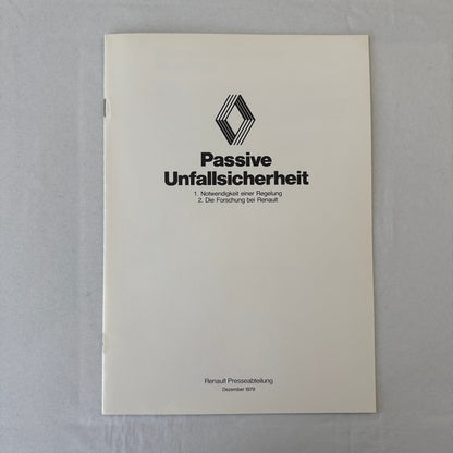 1980 Renault 5 Safety Testing Car Press Kit Brochure Photos Vintage GERMAN Text