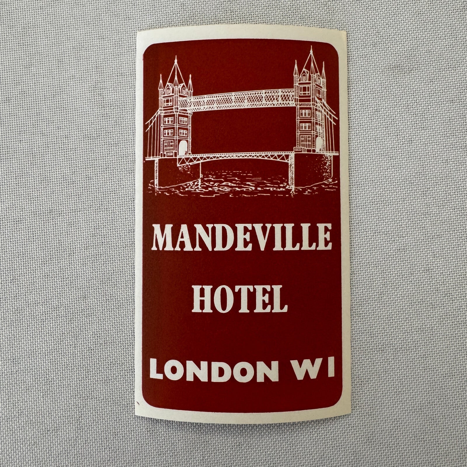 Vintage Hotel Travel Luggage Label Mandeville Hotel London UK