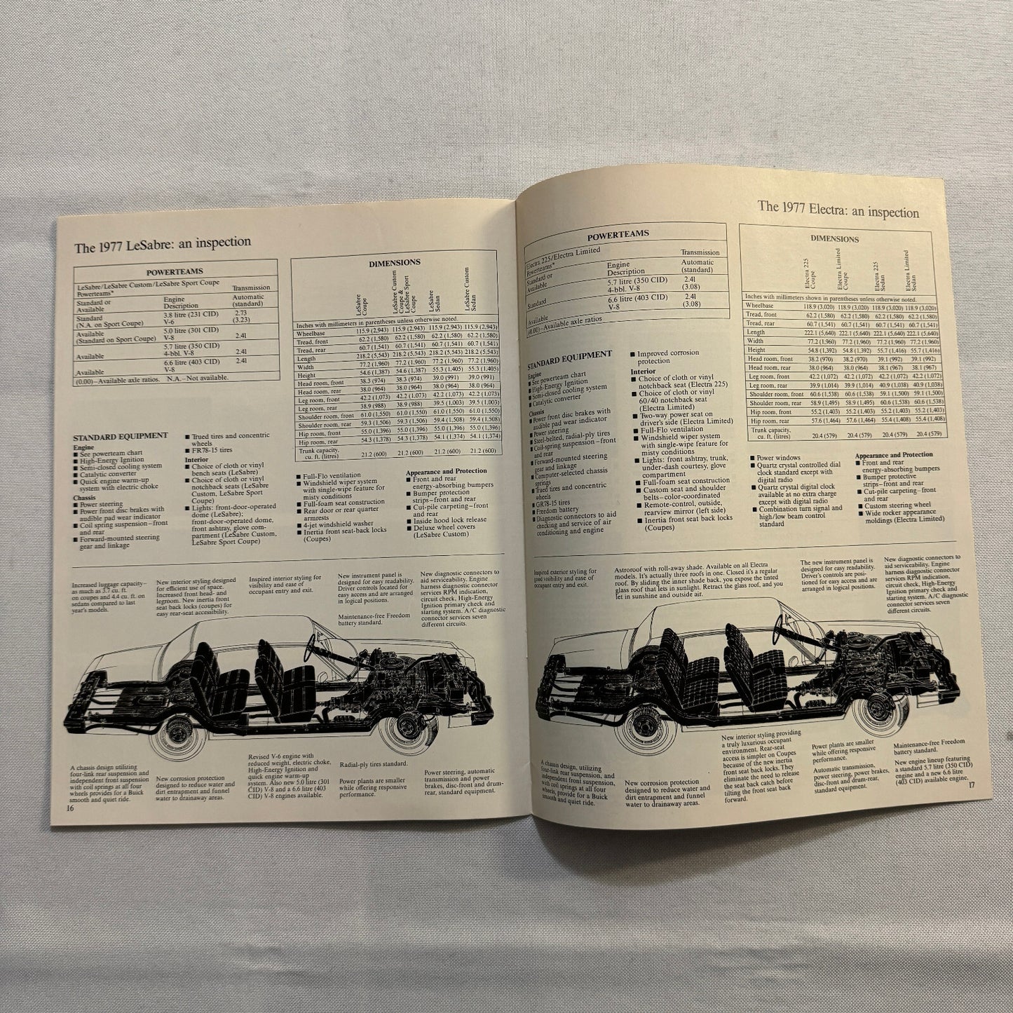 1977 Buick Car Sales Brochure Catalog Buick LeSabre Buick Electra Buick Riviera