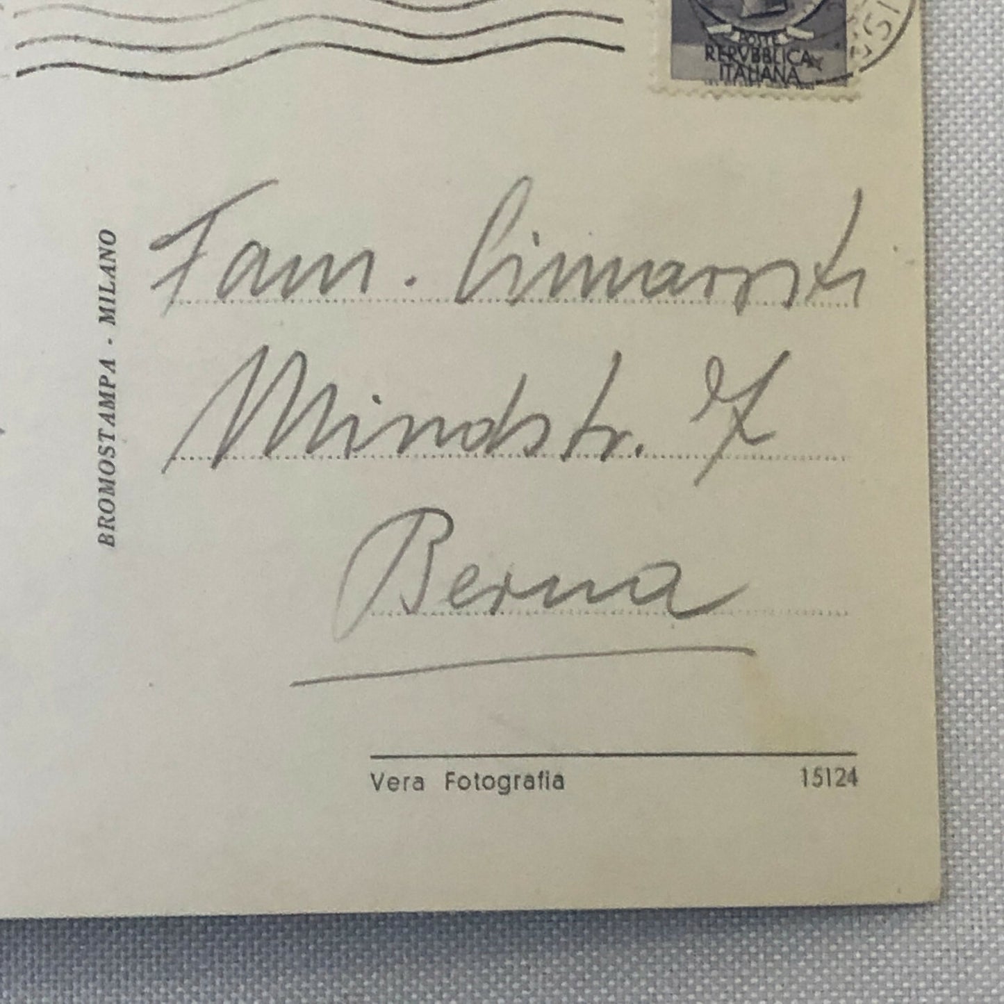 Vintage Photo Postcard Post Card Mercedes Benz Car at Monza Juan Manuel Fangio 
