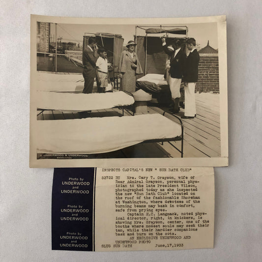 Press Photo Photograph Admiral Grayson Wife 1933 Underwood and Underwood
