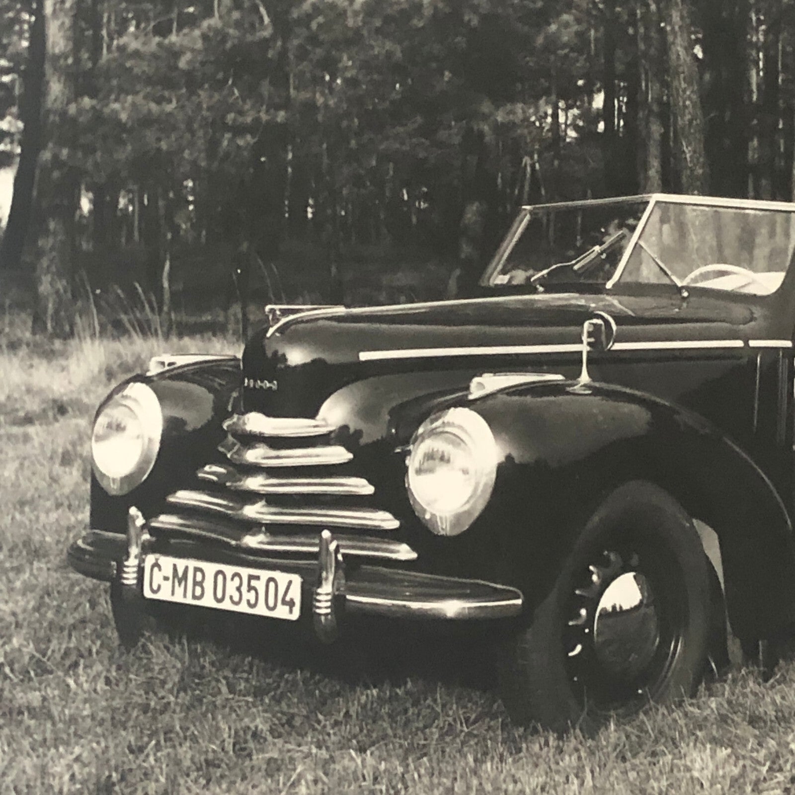 Vintage Skoda Convertible Car Photo Photograph Print Automobile