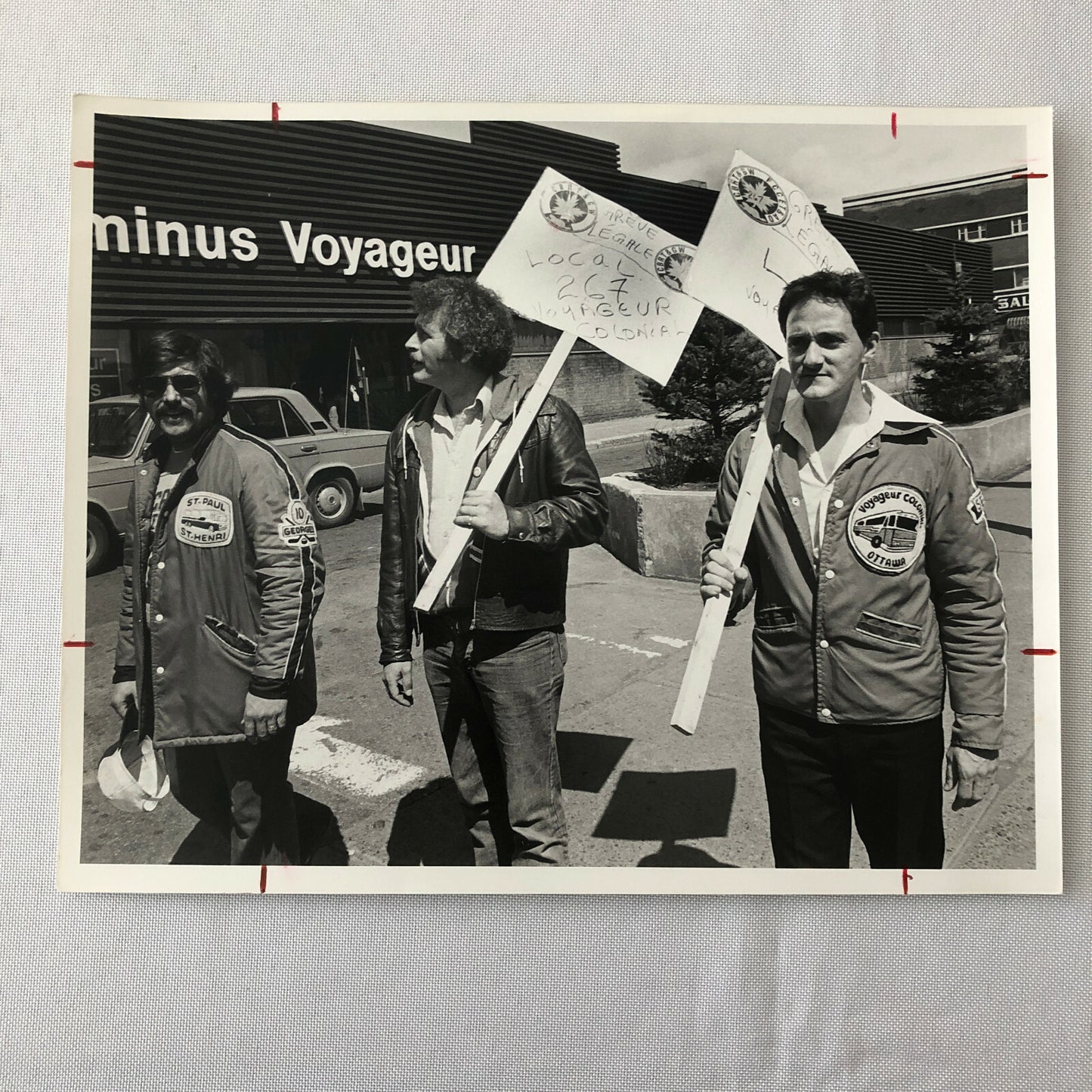 Vintage Labor Strike Photo Photograph Print Voyageur Colonial Bus Line Workers 