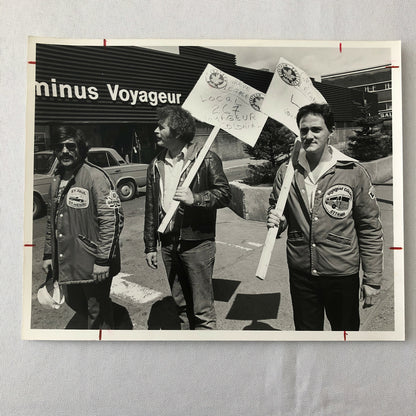 Vintage Labor Strike Photo Photograph Print Voyageur Colonial Bus Line Workers 