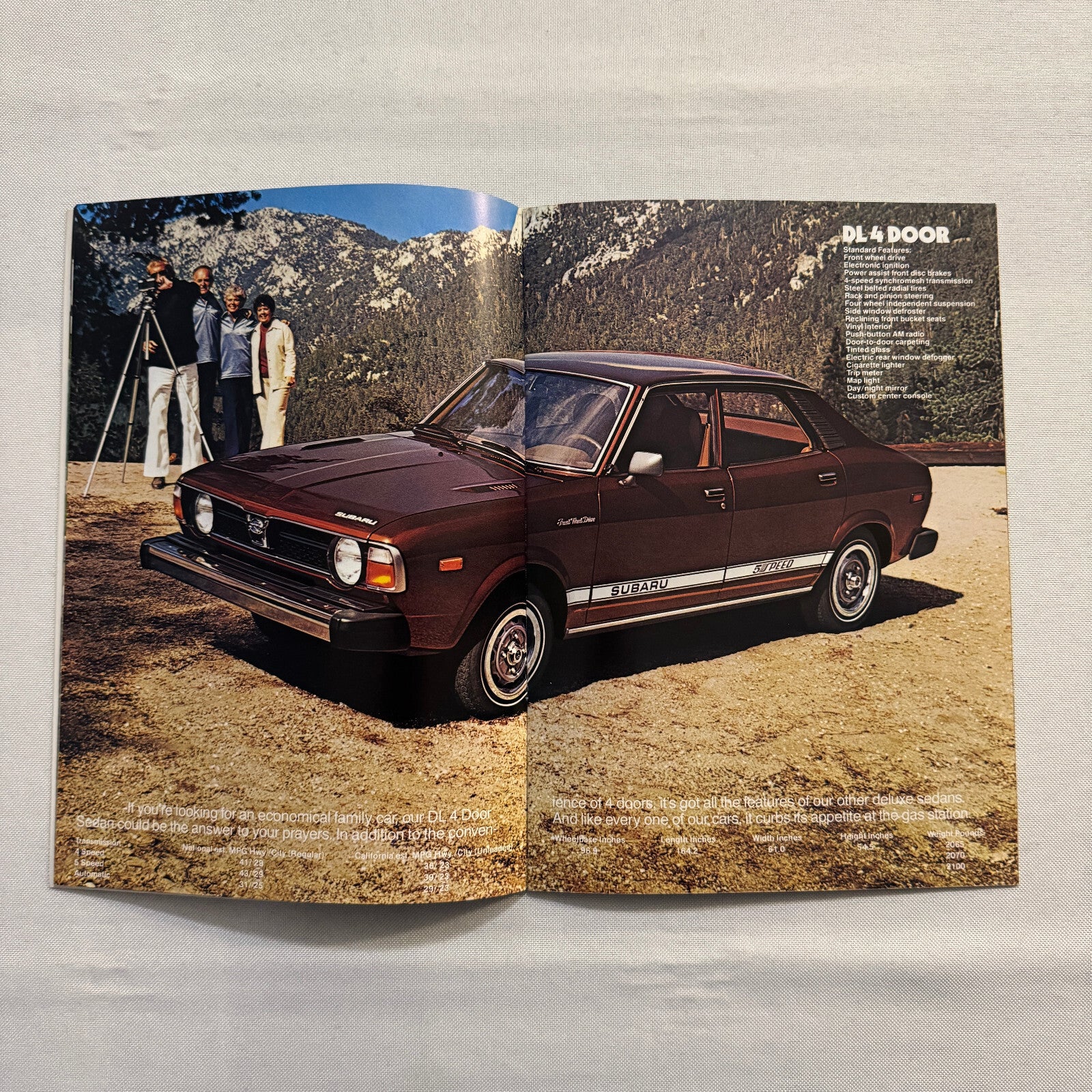Vintage Subaru Car Sales Brochure Catalog Brat DL GF Coupe Sedan Station Wagon