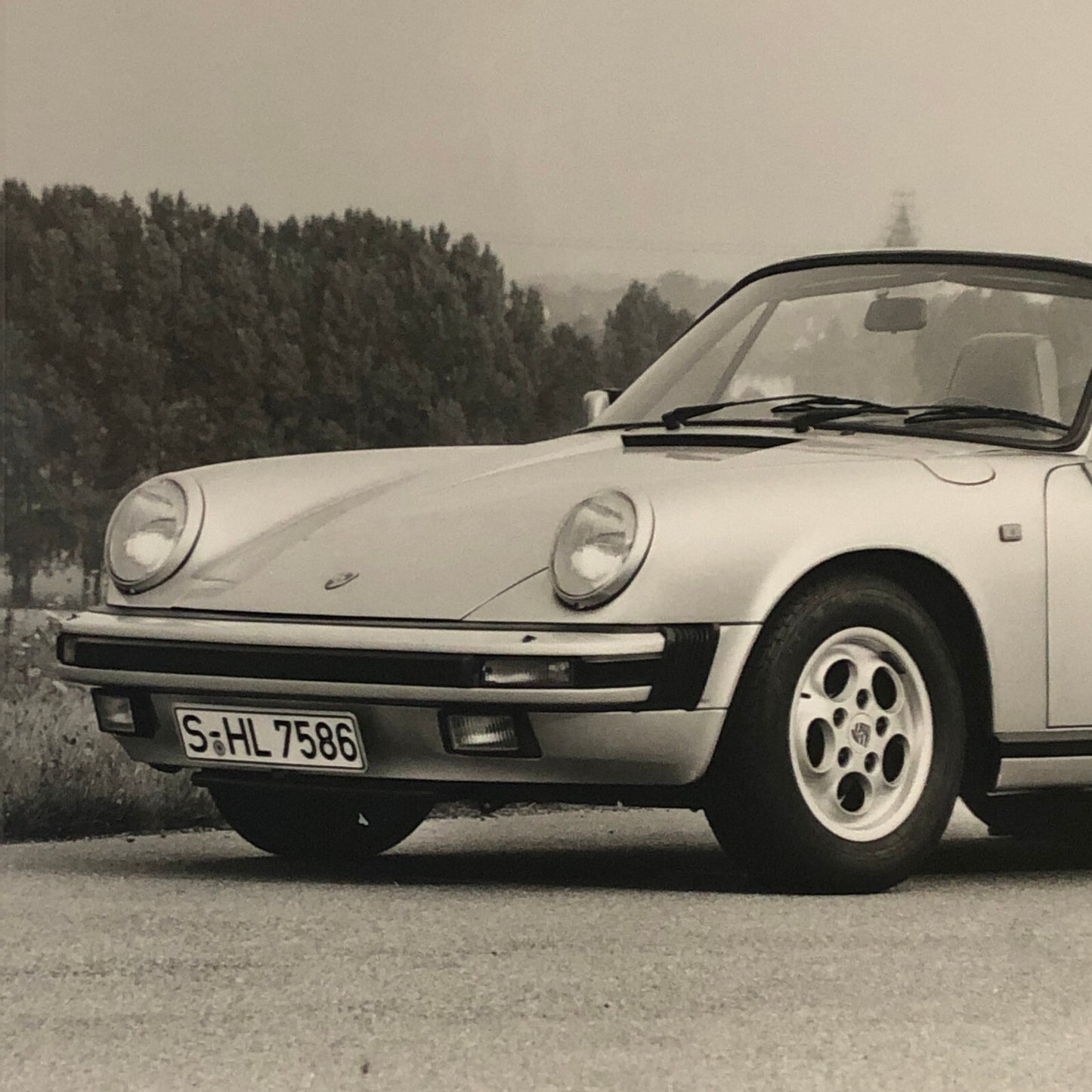 Vintage Porsche 911 Carrera Cabriolet Convertible Factory Werkfoto Press Photo