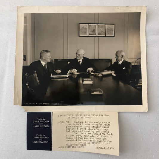 Press Photo Photograph Shipping Board Boardroom Meeting 1933 Underwood Photo
