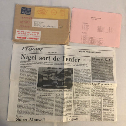 1987 Austrian Grand Prix Formula One Racing Photo Lot 9x Ayrton Senna Mansell +