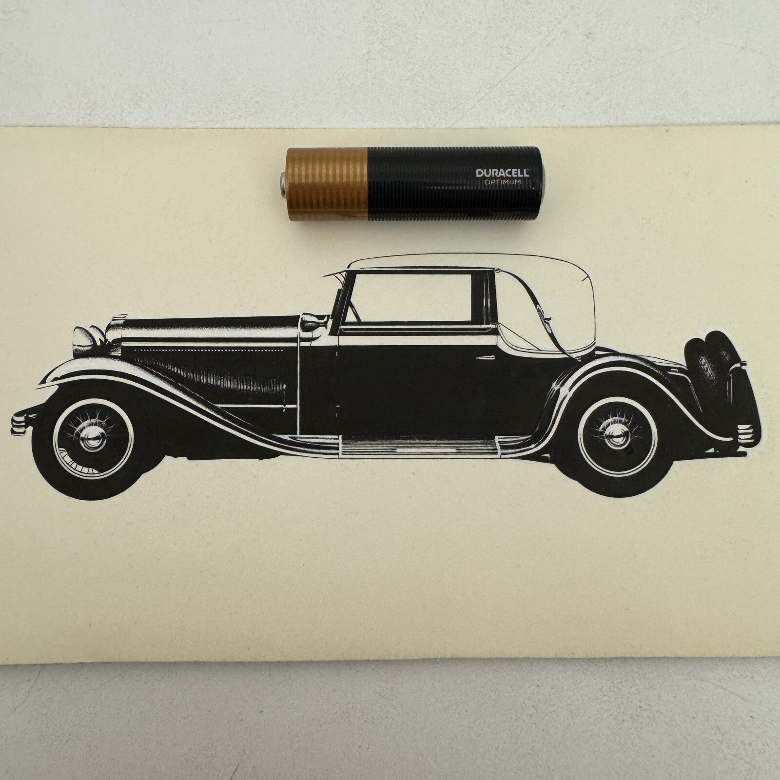 1931 N.A.G. V8 Sport Cabriolet Car Illustration Art Drawing Vintage Miniature