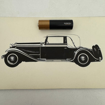 1931 N.A.G. V8 Sport Cabriolet Car Illustration Art Drawing Vintage Miniature