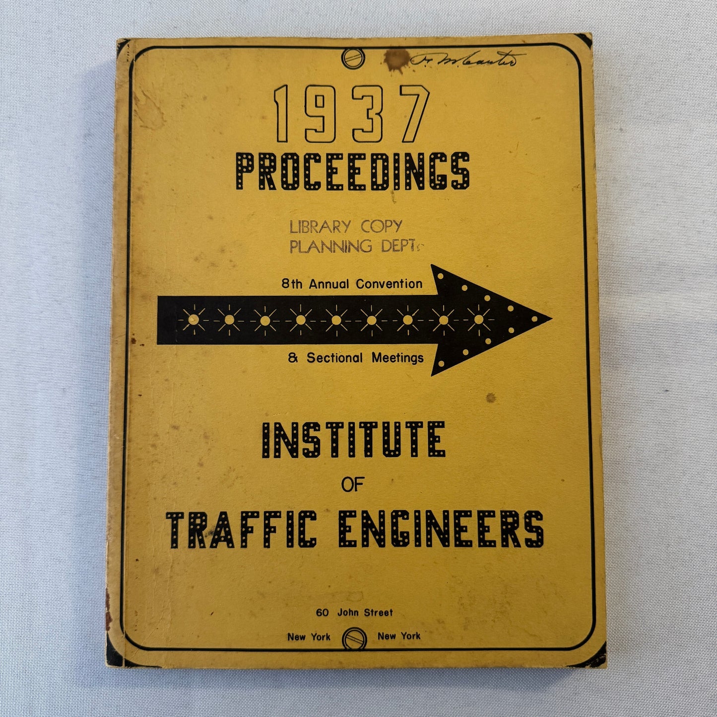 Institute of Traffic Engineers 1937 Urban Planning Book Document Road Building