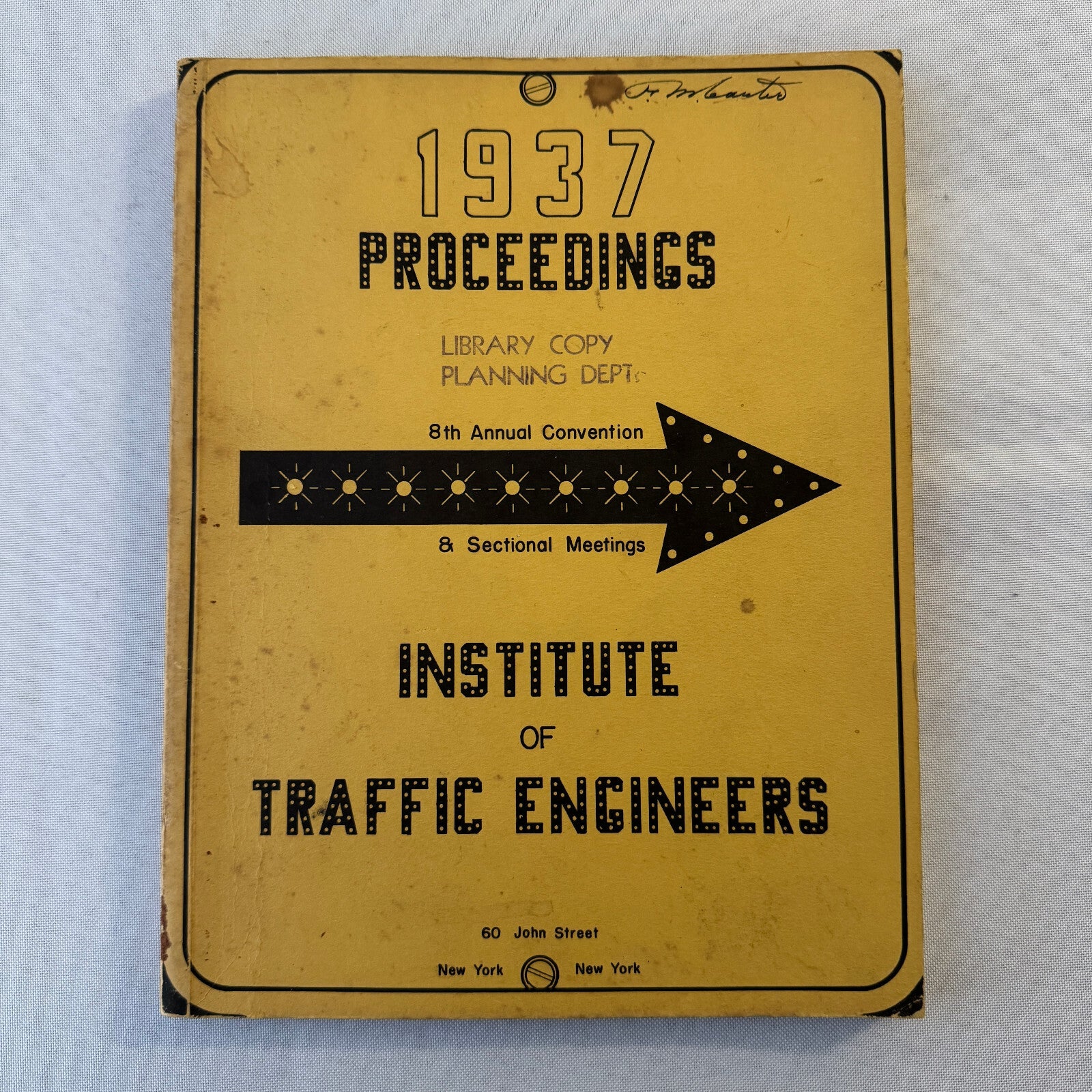 Institute of Traffic Engineers 1937 Urban Planning Book Document Road Building