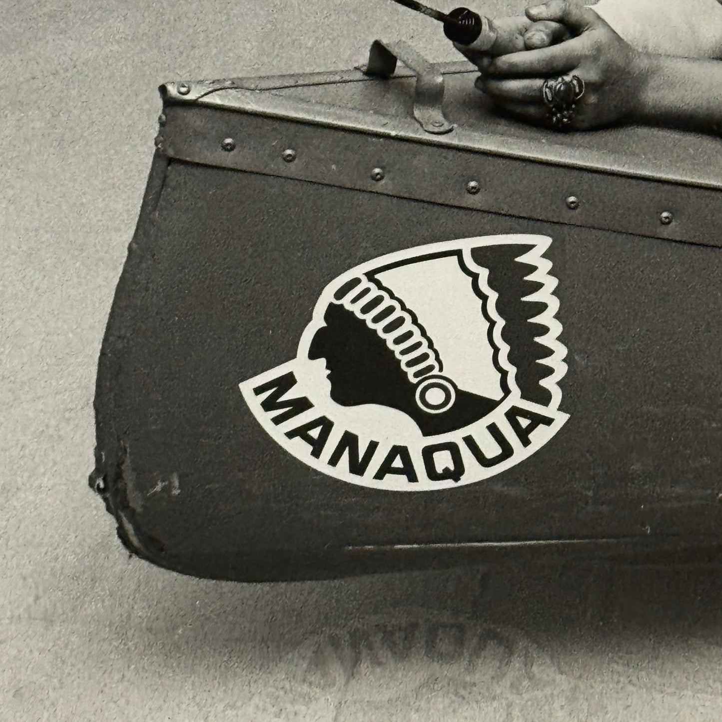 Vintage Manaqua Canoe Boat Advertising Photo with Model