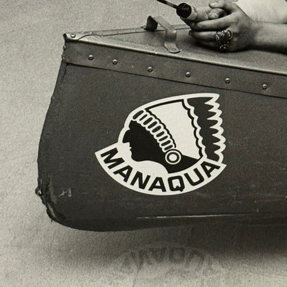 Vintage Manaqua Canoe Boat Advertising Photo with Model