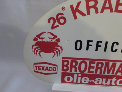 Vintage 26e Krabbenrit Official Car Club Rally Plate Plaque Sign Rallye Crab
