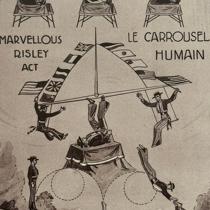 Vintage Circus Performer Tumbling Acrobat Act Advertising Card Ronco Troupe