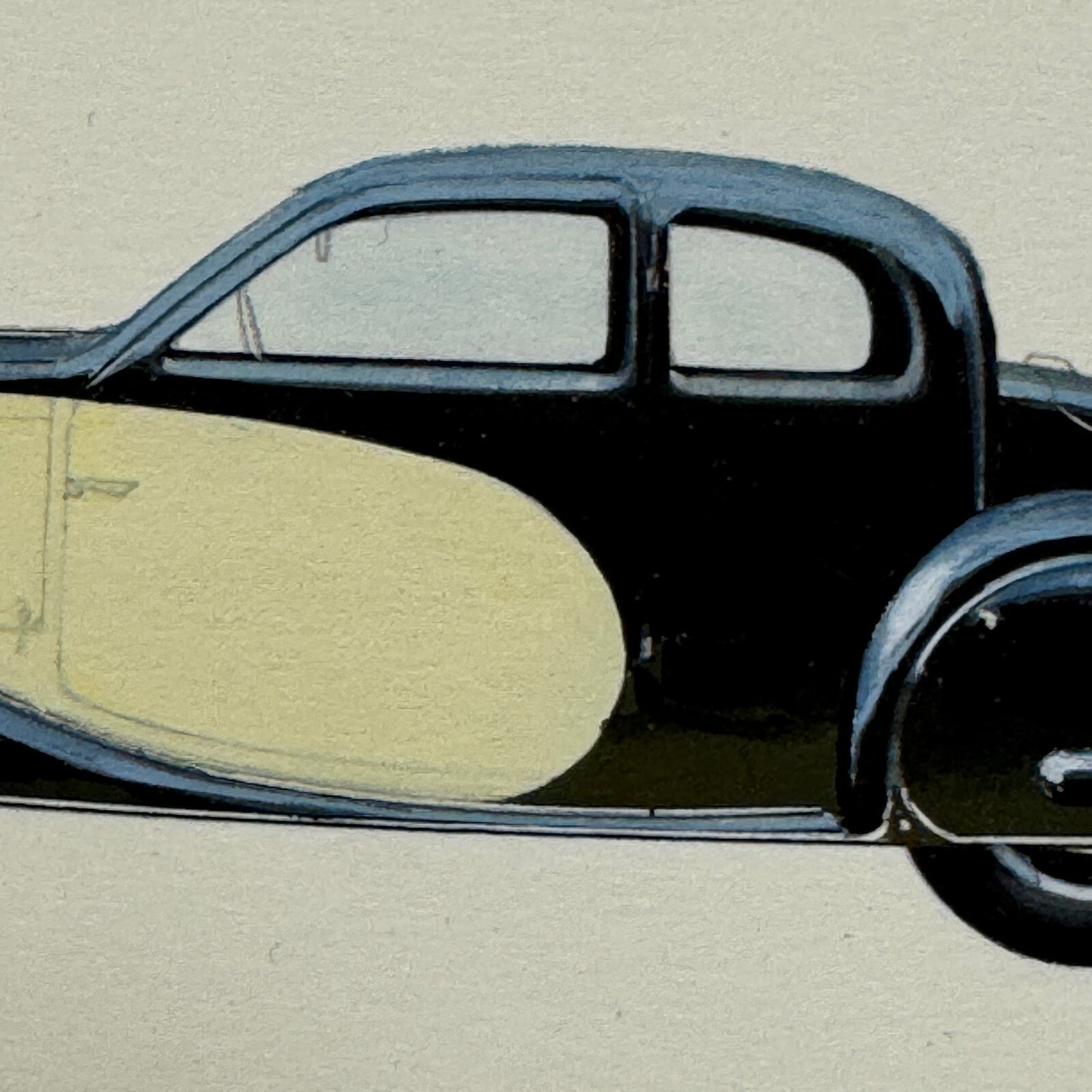 Bugatti Car Illustration Art Drawing Hand Drawn Vintage Miniature Detailed