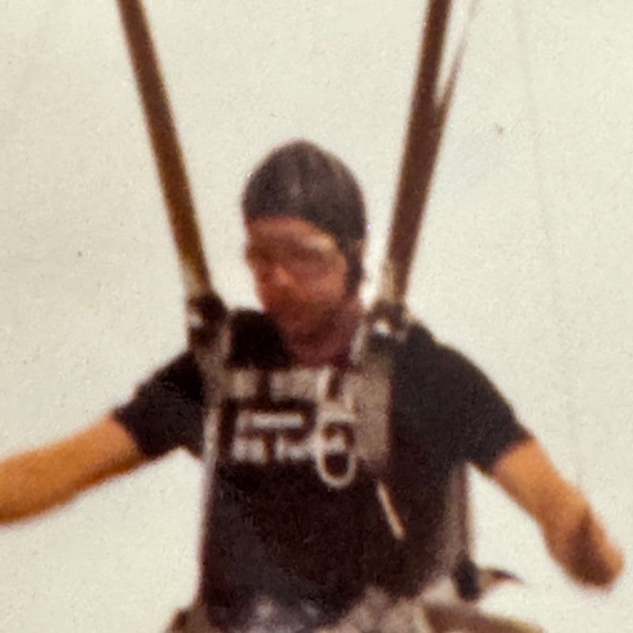 Vintage Skydiving Parachute Photo Large Format Aviation Photograph 1970s-80s